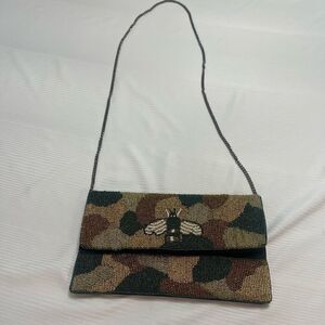 Shirdee Bee Beaded Purse Crossbody Handbag